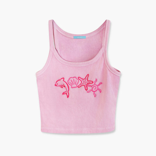 SEA CUTIES rib scoop neck tank