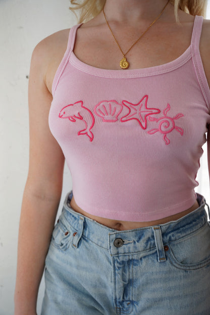 SEA CUTIES rib scoop neck tank