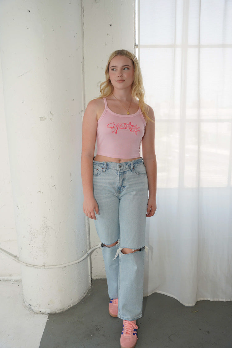 SEA CUTIES rib scoop neck tank
